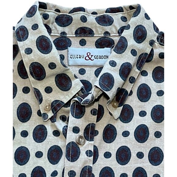 Vintage Ellery & Gordon Long Sleeve Button Down Y2K Geometric Shirt Mens XL - Picture 2 of 6